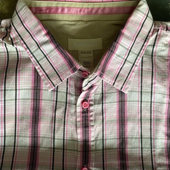 Diesel Pink Button Shirt Raw Edges Urban - Picture 15 of 16